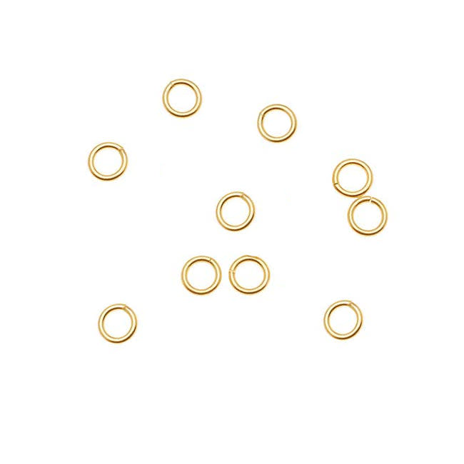 14K Gold-Filled Open Jump Rings 4mm 21 Gauge (10 pcs)