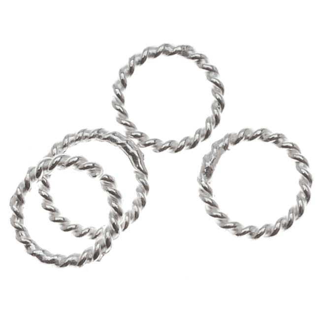 Sterling Silver Closed Jump Rings Twisted 6mm 20 Gauge (10 pcs)