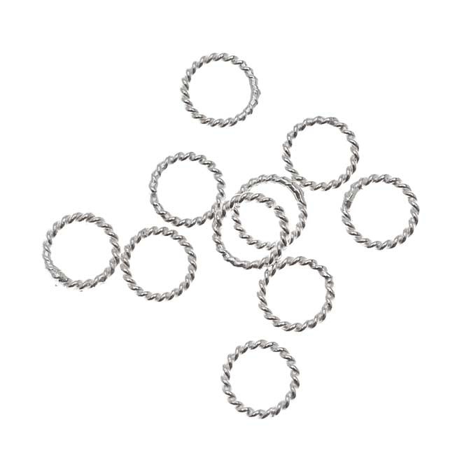Sterling Silver Closed Jump Rings Twisted 6mm 20 Gauge (10 pcs)