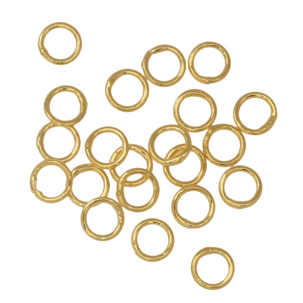 Jump Rings, Closed 4mm Diameter 22 Gauge, Gold Plated (20 Pieces)