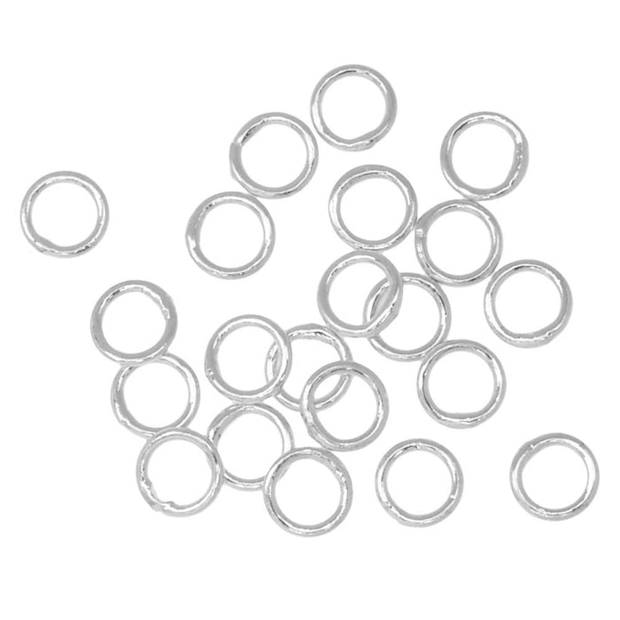 Jump Rings, Closed 4mm Diameter 22 Gauge, Silver Plated (20 Pieces)