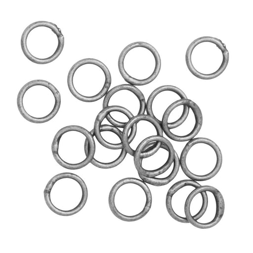 Jump Rings, Closed 5mm Diameter 21 Gauge, Antiqued Silver Plated (20 Pieces)