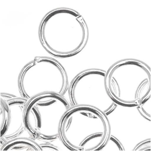 Jump Rings, Open 6mm Diameter 18 Gauge, Silver Plated (50 Pieces)