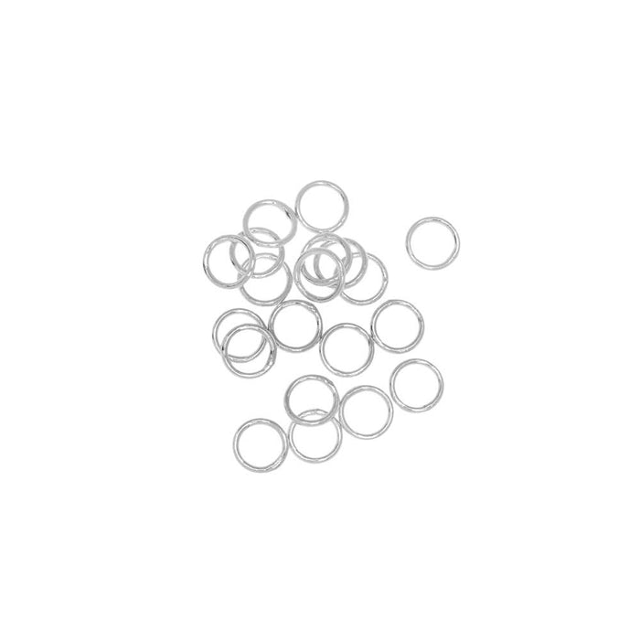 Jump Rings, Closed 6mm Diameter 21 Gauge, Silver Plated (20 Pieces)