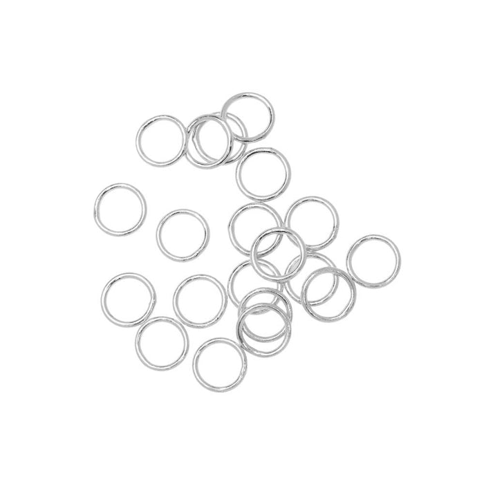 Jump Rings, Closed 8mm Diameter 20 Gauge, Silver Plated (20 Pieces)