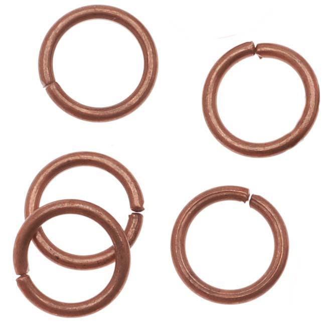 Antiqued Copper Plated Open Jump Rings 8mm (25 pcs)