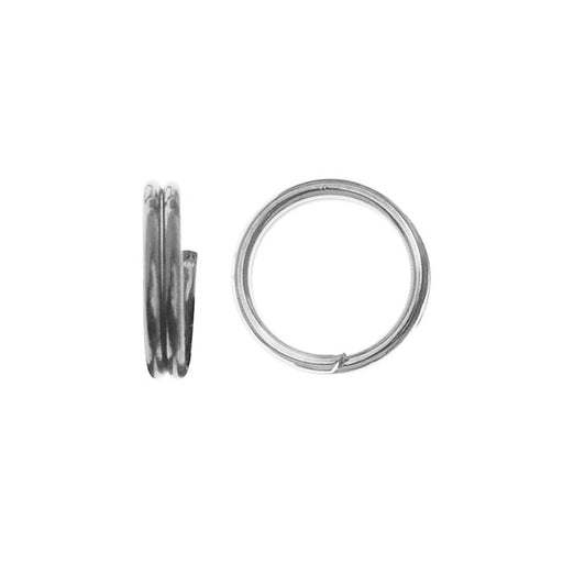 Split Rings, 5mm Diameter 24 Gauge Wire, Silver Plated (50 Pieces)