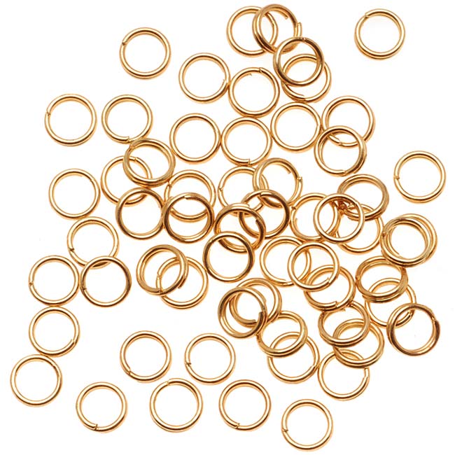22K Gold Plated Split Rings 5mm (100 pcs)