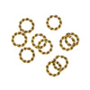 Nunn Design Jump Ring, Twisted Rope Open 17 Gauge, 8mm Antiqued Gold (10 Pieces)