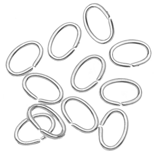 Silver Plated Open Jump Rings Oval 4x6mm 20 Gauge (50 pcs)