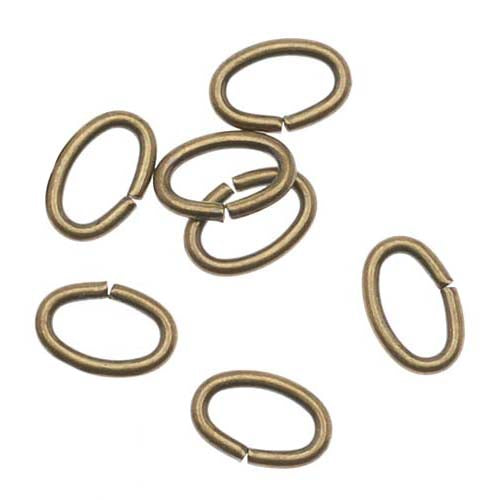 Antiqued Brass Open Jump Rings Oval 4x6mm 20 Gauge (50 pieces)