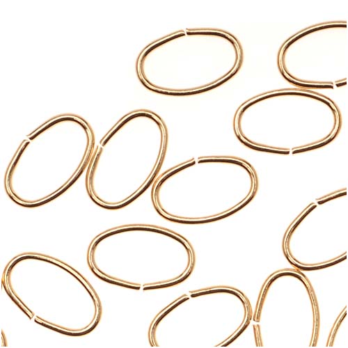 22K Gold Plated Open Jump Rings Oval 5x8mm 21 Gauge (50 pcs)
