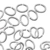 Silver Plated Open Jump Rings Oval 21 Gauge 3x4mm (50 pcs)