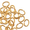 22K Gold Plated Open Jump Rings Oval 21 Gauge 3x4mm (50 pcs)