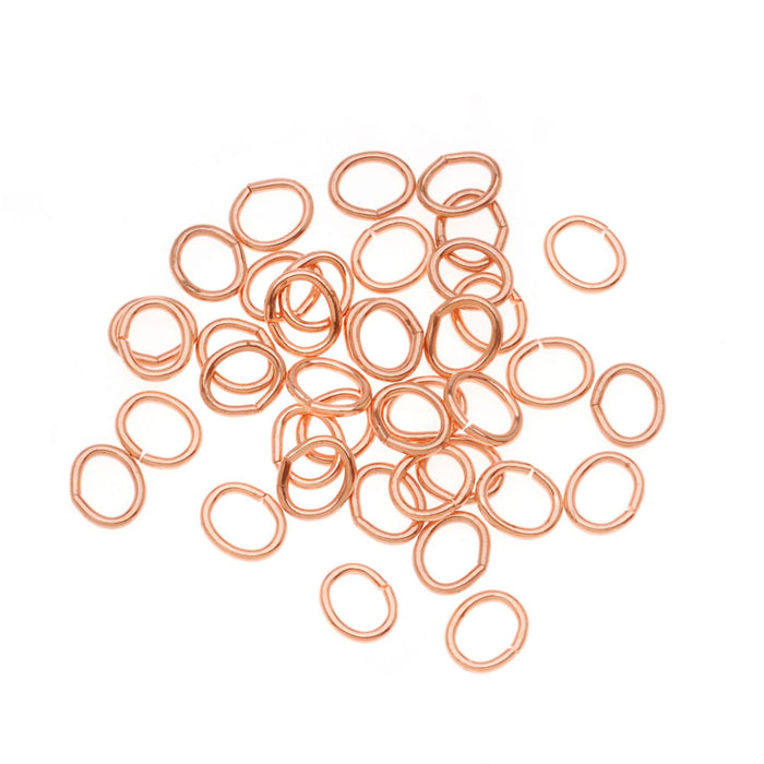 Bright Copper Open Jump Rings Oval 4x5mm 20 Gauge (50 pcs)