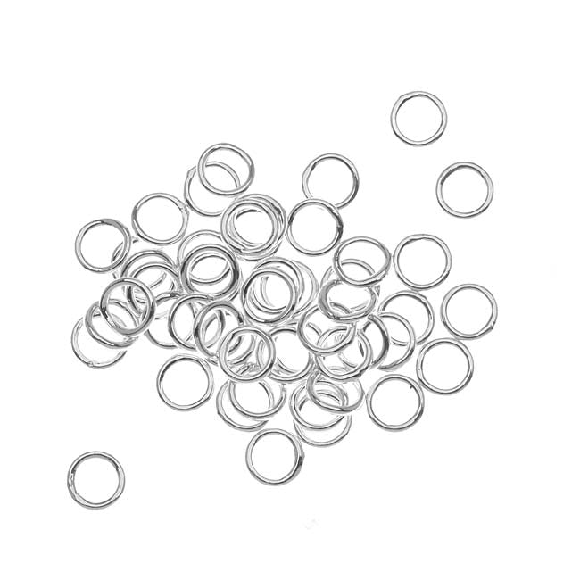 Jump Rings, Closed 5mm Diameter 20 Gauge, Silver Plated (20 Pieces)