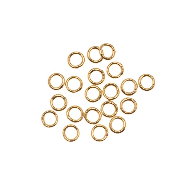 22K Gold Plated Closed Jump Rings 5mm 19 Gauge (20 pcs)