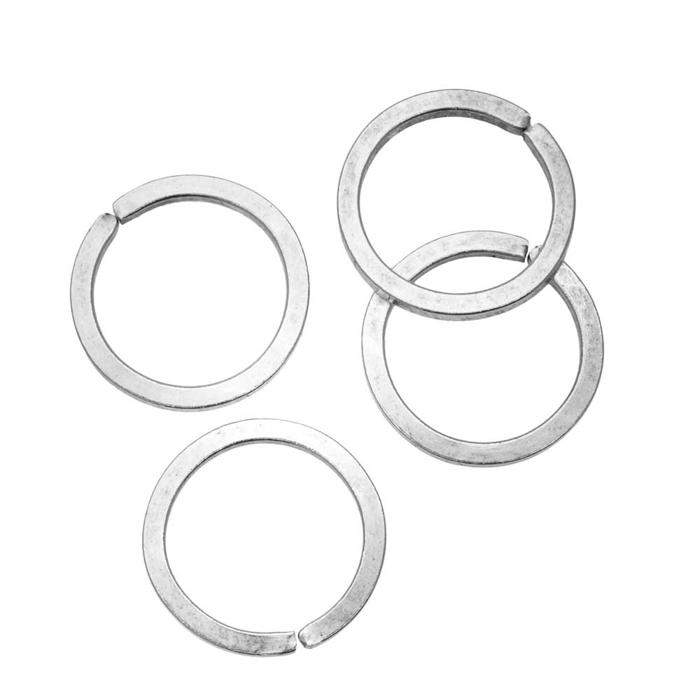 Nunn Design Jump Ring, Square Wire Open 16 Gauge, 12.5mm, Antiqued Silver (4 Pieces)
