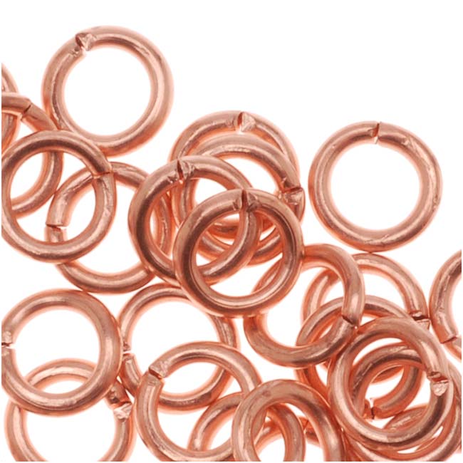 Genuine Copper Open Jump Rings 5mm 19 Gauge (50 pcs)