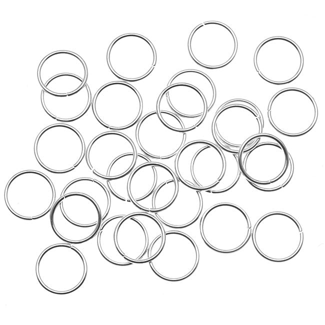 Silver Plated Open Jump Rings 10mm 18 Gauge (50 pcs)
