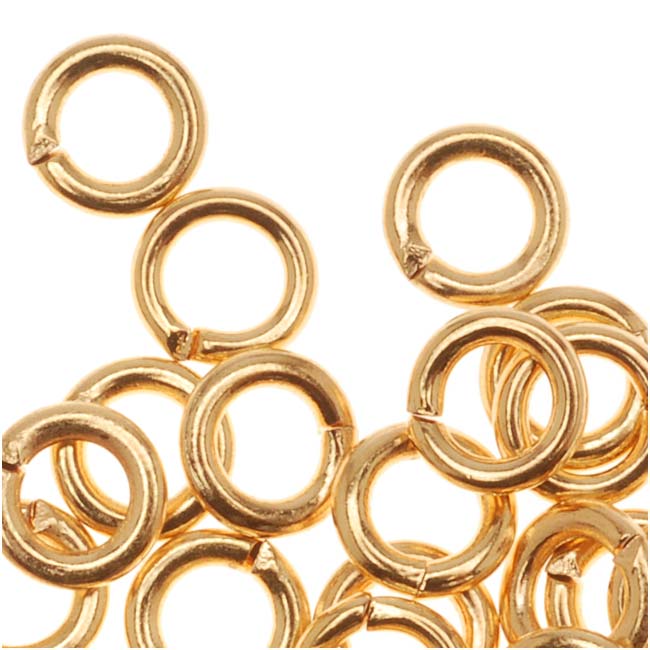 22K Gold Plated Open Jump Rings 5mm 18 Gauge (50 pcs)