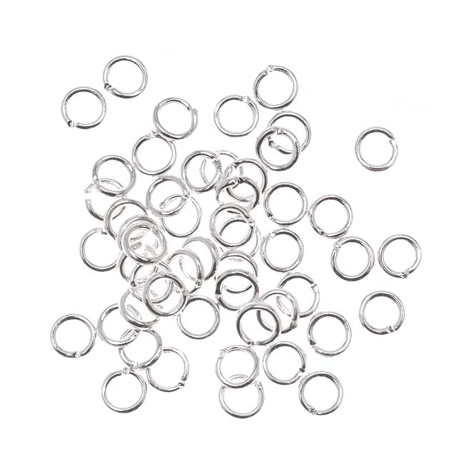 Silver Plated Open Jump Rings 5mm 18 Gauge (50 pcs)