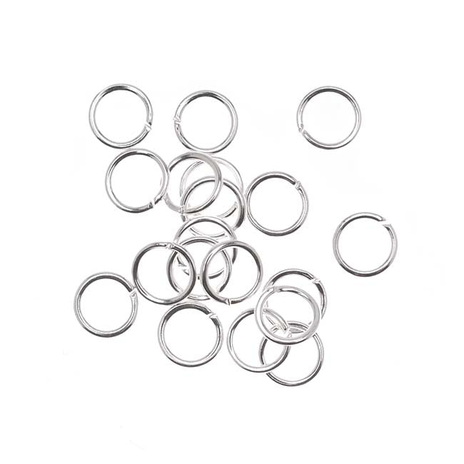 Jump Rings, Open 7mm Diameter 19 Gauge, Silver Plated (20 Pieces)