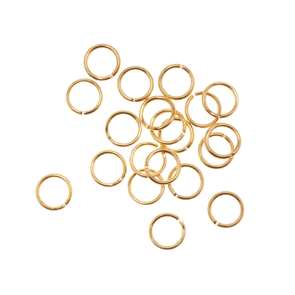 22K Gold Plated Open Jump Rings 6mm 20 Gauge (20 pcs)