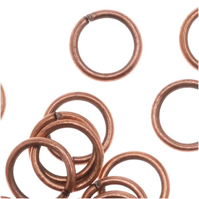 Genuine Antiqued Copper Open Jump Rings 6mm 20 Gauge (50 Pieces)