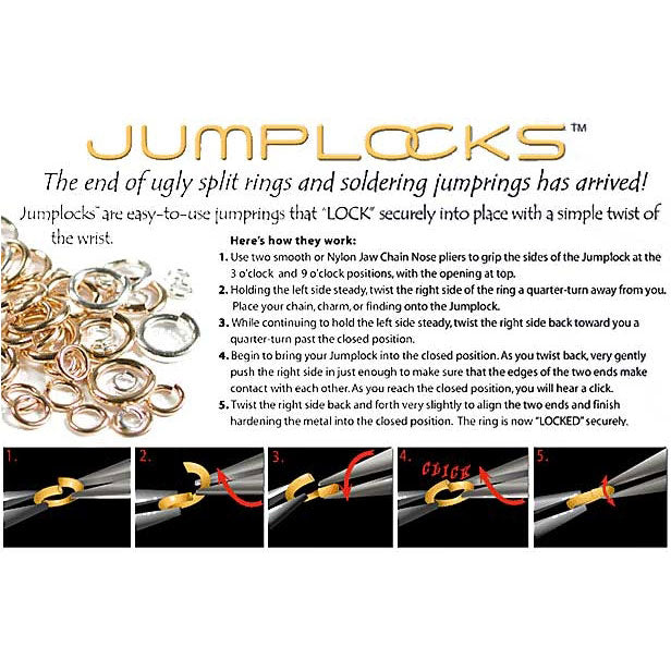 JUMPLOCK Jump Rings, Round 8mm 16 Gauge, Sterling Silver (10 Pieces)