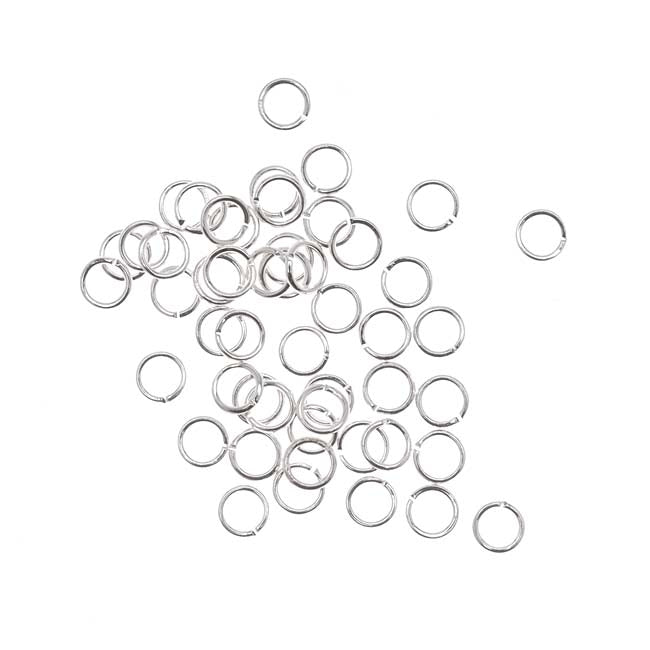 Silver Plated Open Jump Rings 4mm 22 Gauge (50 pcs)