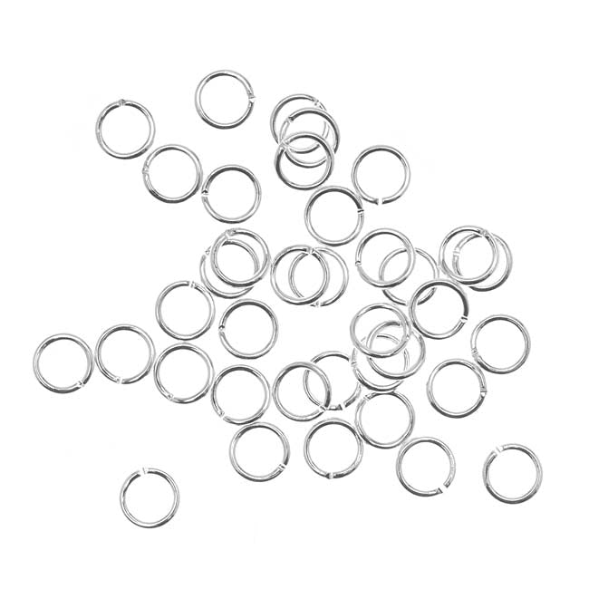 Silver Plated Open Jump Rings 5mm 21 Gauge (50 pcs)