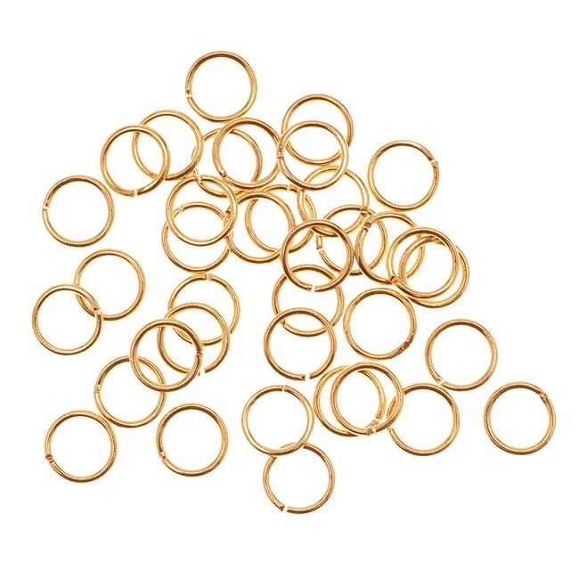 22K Gold Plated Open Jump Rings 6mm 20 Gauge (20)