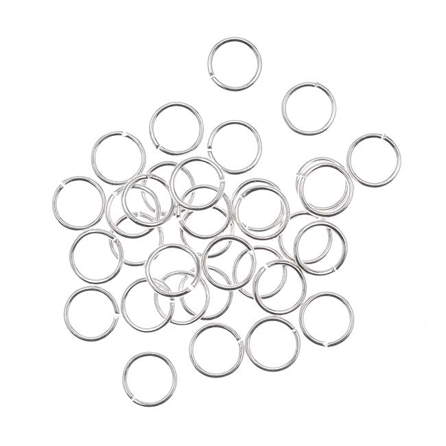 Silver Plated Open Jump Rings 6mm 21 Gauge (50 pcs)