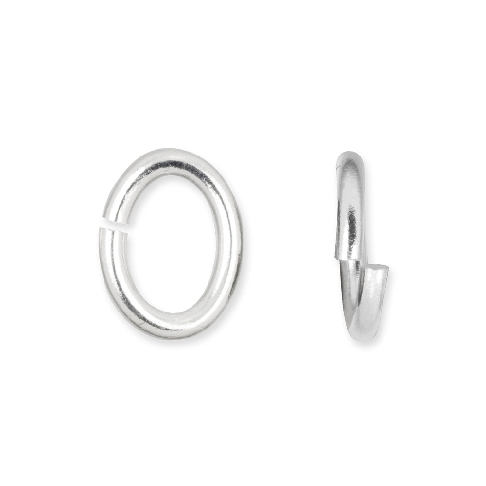 Jump Rings, Open Oval 5x3.5mm 17 Gauge, White Bronze Plated, by TierraCast (50 Pieces)
