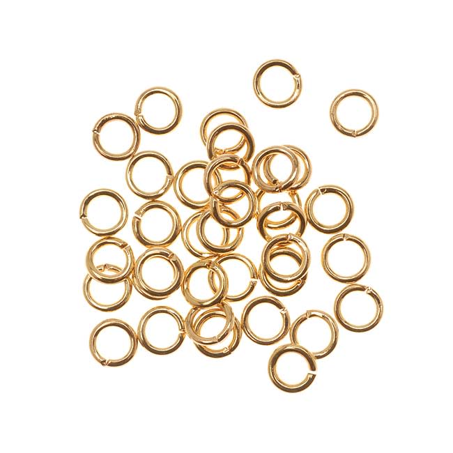 22K Gold Plated Open Jump Rings 5mm 19 Gauge (50 pcs)