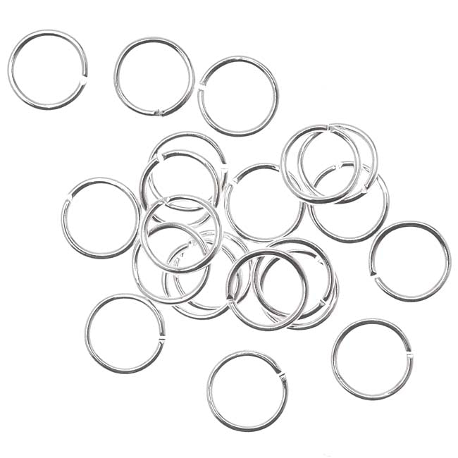 Silver Plated Open Jump Rings 8mm 19 Gauge (50 pcs)
