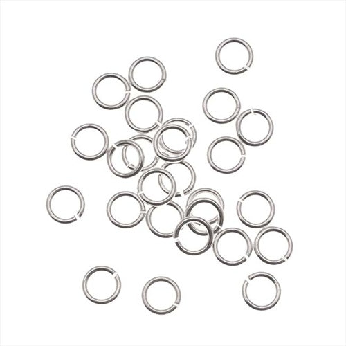 Silver-Filled Open Jump Rings 4mm 22 Gauge (20 Pieces)