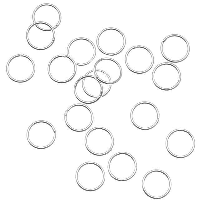 Silver-Filled Closed Jump Rings 6mm 22 Gauge (20 Pieces)