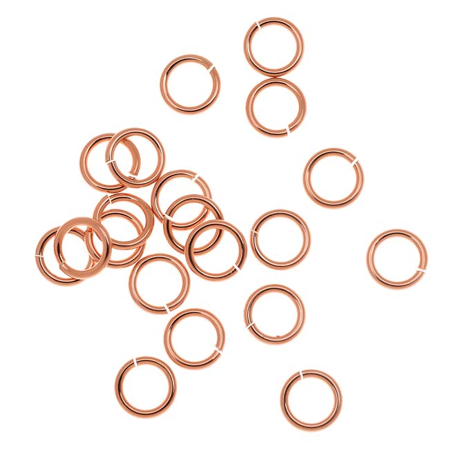 14K Rose Gold FIlled 5mm Open Jump Rings 20 Gauge Thick (20 Pieces)