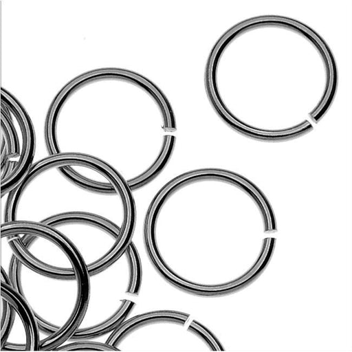 TierraCast Pewter, Large Open Jump Rings 9.7mm, 25 Pieces, Black (25 Pieces)