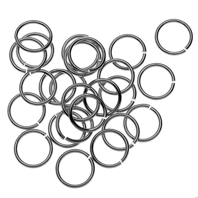 TierraCast Pewter, Large Open Jump Rings 9.7mm, 25 Pieces, Black (25 Pieces)