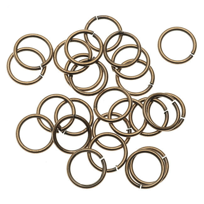 TierraCast Pewter, Large Open Jump Rings 9.7mm, 25 Pieces, Pewter Oxide (25 Pieces)
