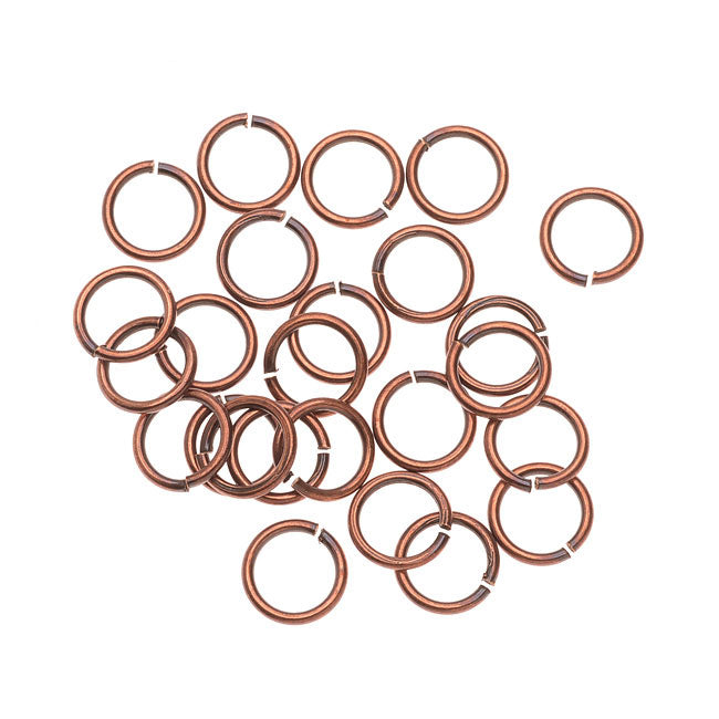 TierraCast Pewter, Medium Open Jump Rings 7.4mm, 25 Pieces, Copper Plated (25 Pieces)