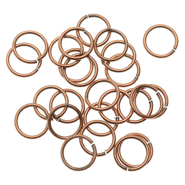 TierraCast Pewter, Large Open Jump Rings 9.7mm, 25 Pieces, Copper Plated (25 Pieces)