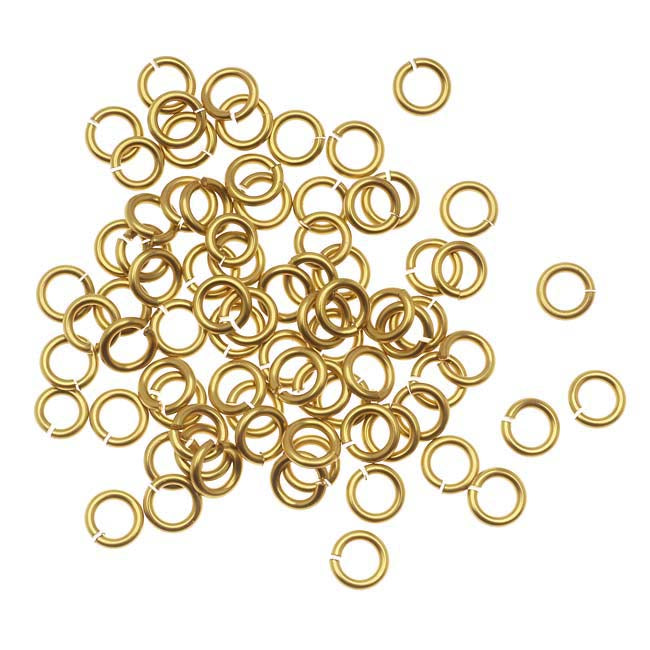 Artistic Wire, Chain Maille Jump Rings, 18 Ga / ID 3.57mm / 110pc, Tarnish Resistant Gold Tone Brass