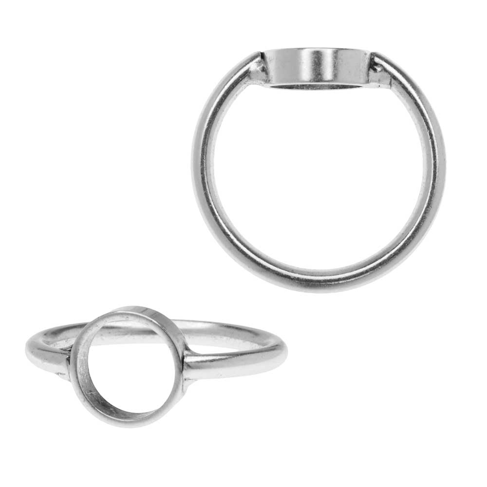 Nunn Design Ring, Open Frame Itsy Circle Size 7, Antiqued Silver (1 Piece)