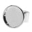 Nunn Design Bright Silver Plated Pewter Large Bezel Round Adjustable Ring (1 Piece)
