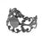 Gun Metal Color Filigree Adjustable Ring with  8mm Round Glue-On Plate (1 pcs)
