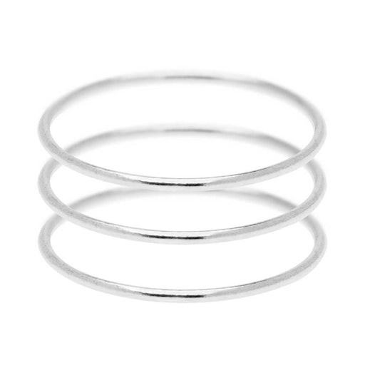 Stacking Ring Set, 1mm Round Wire / US Size 6, Sterling Silver (3 Pack)